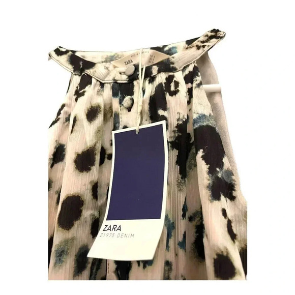 New Zara Size Small Animal Print Halter Maxi Dress NWT - Picture 6 of 6